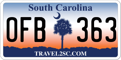 SC license plate OFB363