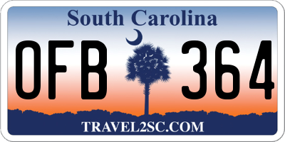 SC license plate OFB364