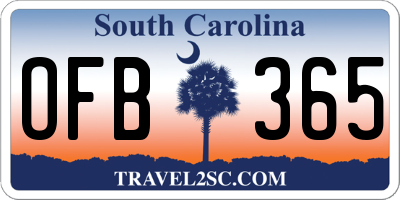 SC license plate OFB365