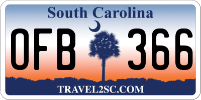SC license plate OFB366
