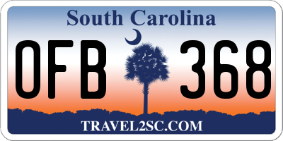 SC license plate OFB368