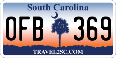 SC license plate OFB369