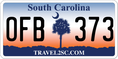 SC license plate OFB373