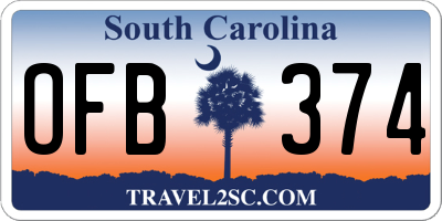 SC license plate OFB374
