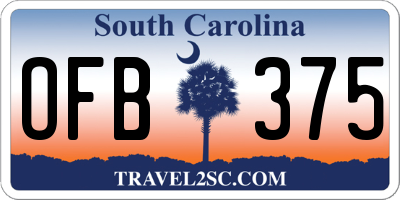 SC license plate OFB375