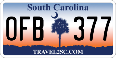 SC license plate OFB377