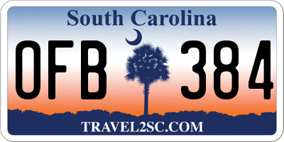 SC license plate OFB384