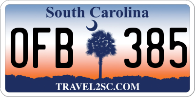 SC license plate OFB385