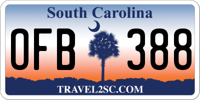 SC license plate OFB388