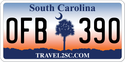 SC license plate OFB390