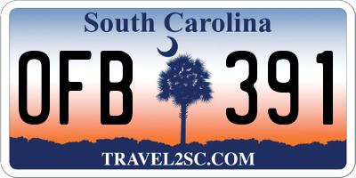 SC license plate OFB391