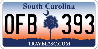 SC license plate OFB393