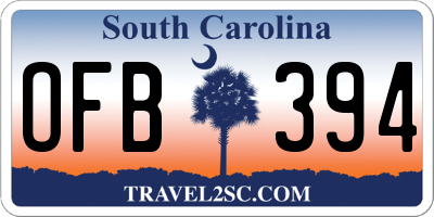 SC license plate OFB394