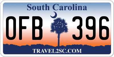 SC license plate OFB396