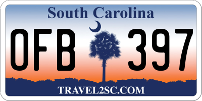 SC license plate OFB397