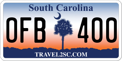 SC license plate OFB400