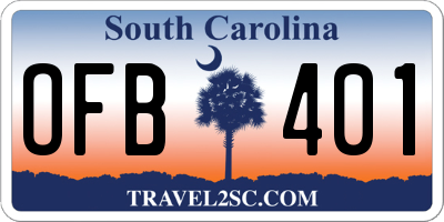 SC license plate OFB401