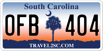 SC license plate OFB404