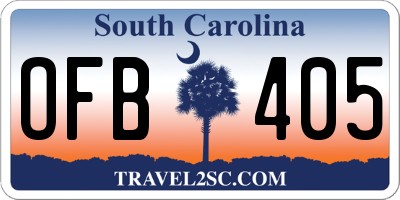 SC license plate OFB405