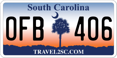SC license plate OFB406