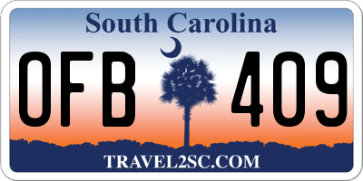SC license plate OFB409