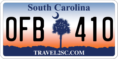 SC license plate OFB410
