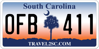 SC license plate OFB411