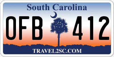 SC license plate OFB412