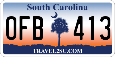 SC license plate OFB413