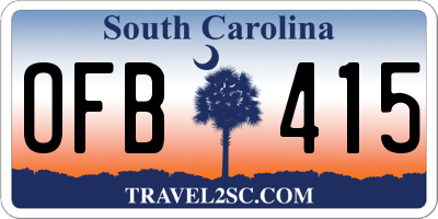 SC license plate OFB415