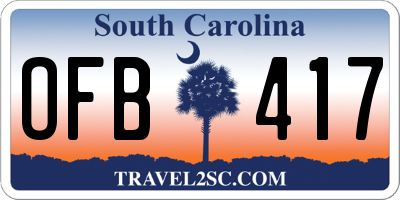 SC license plate OFB417