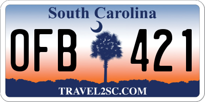 SC license plate OFB421