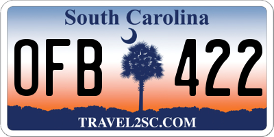 SC license plate OFB422