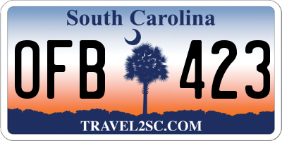 SC license plate OFB423