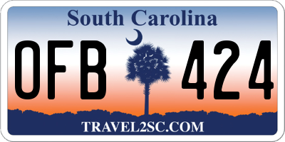 SC license plate OFB424