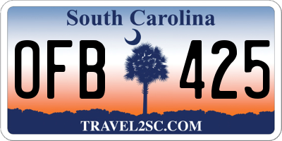 SC license plate OFB425
