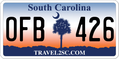 SC license plate OFB426