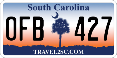 SC license plate OFB427