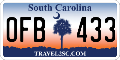 SC license plate OFB433
