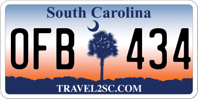 SC license plate OFB434