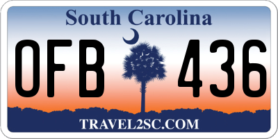 SC license plate OFB436