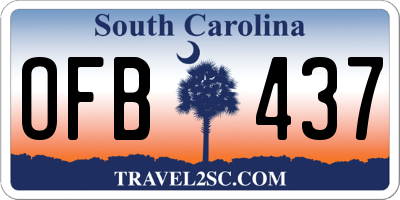 SC license plate OFB437