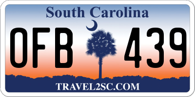 SC license plate OFB439