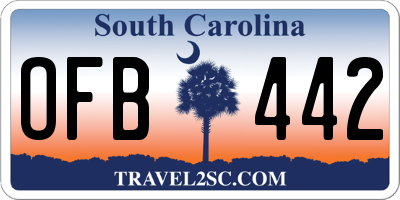 SC license plate OFB442