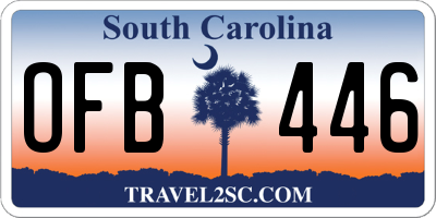 SC license plate OFB446