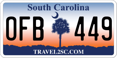 SC license plate OFB449