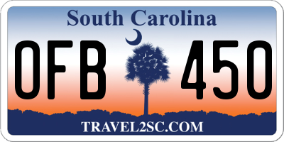 SC license plate OFB450