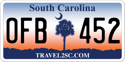 SC license plate OFB452