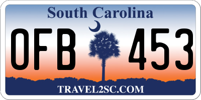 SC license plate OFB453