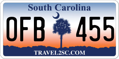 SC license plate OFB455